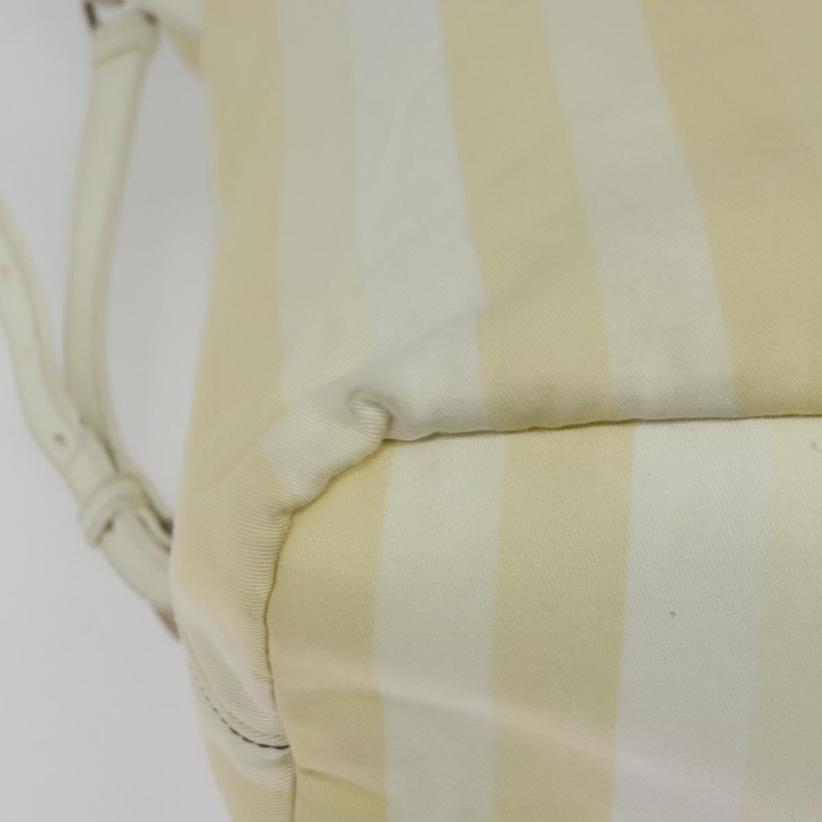 PRADA Hand Bag Nylon 2way Beige Silver Auth ti3404