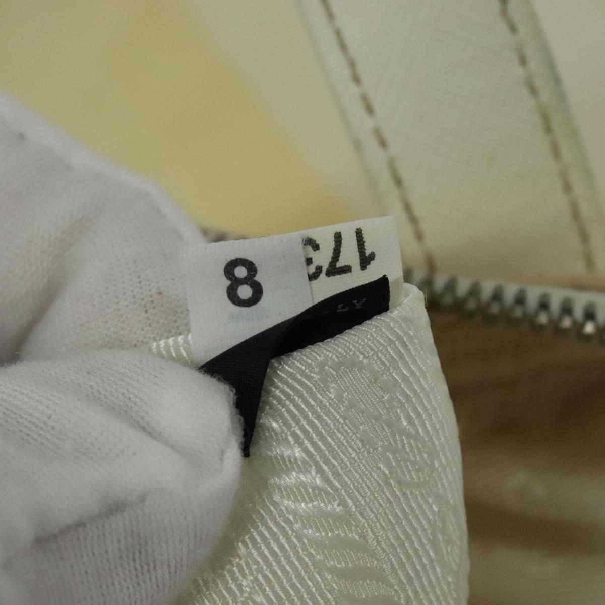 PRADA Hand Bag Nylon 2way Beige Silver Auth ti3404