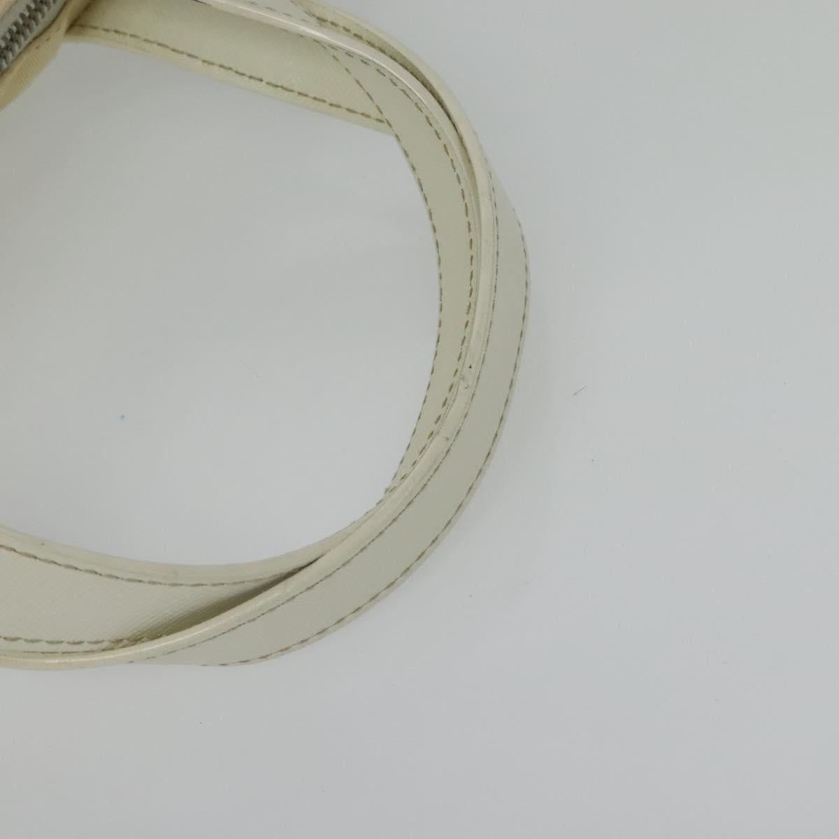 PRADA Hand Bag Nylon 2way Beige Silver Auth ti3404