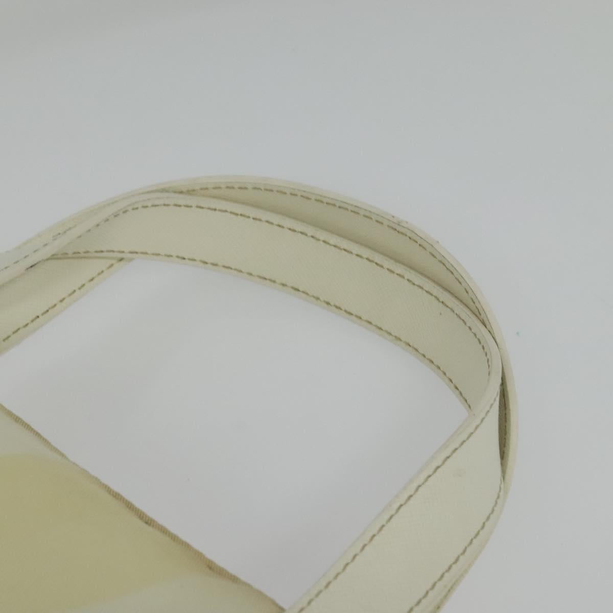 PRADA Hand Bag Nylon 2way Beige Silver Auth ti3404