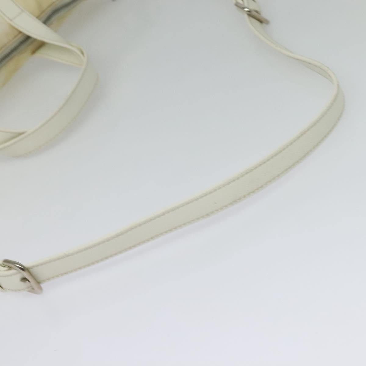 PRADA Hand Bag Nylon 2way Beige Silver Auth ti3404