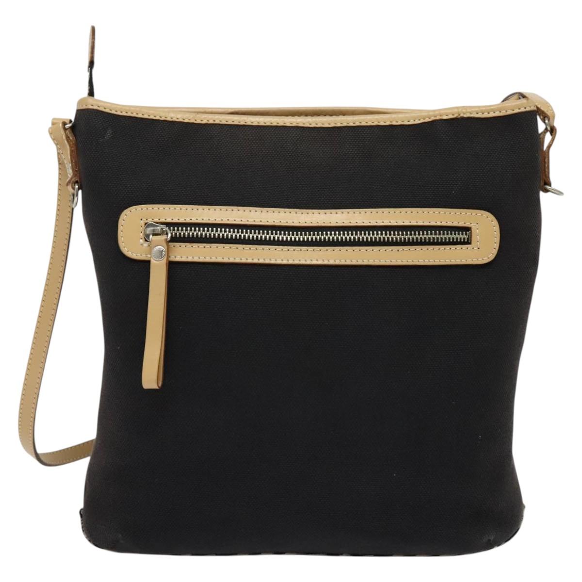 BURBERRY Blue Label Shoulder Bag Canvas Black Silver Auth ti3407