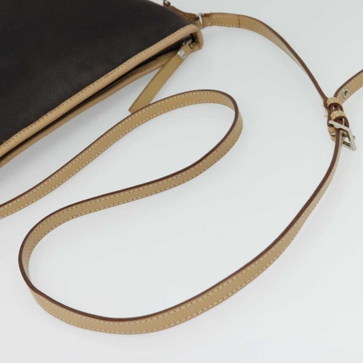 BURBERRY Blue Label Shoulder Bag Canvas Black Silver Auth ti3407