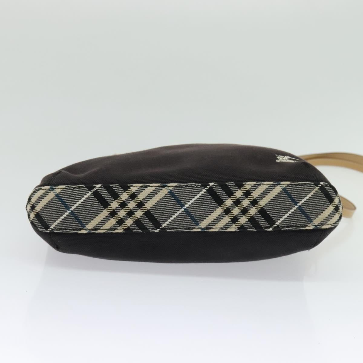 BURBERRY Blue Label Shoulder Bag Canvas Black Silver Auth ti3407