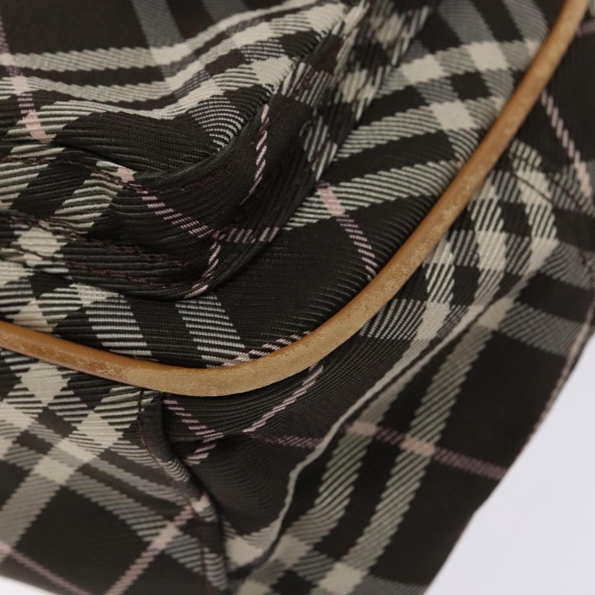 BURBERRY Nova Check Blue Label Shoulder Bag Canvas Brown Gold Auth ti3409