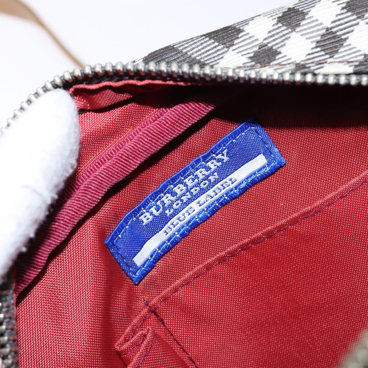 BURBERRY Nova Check Blue Label Shoulder Bag Canvas Brown Gold Auth ti3409