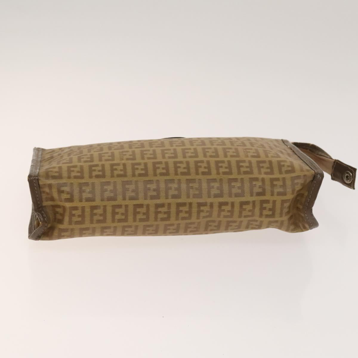 FENDI Celine Zucca Canvas Macadam Canvas Bag PVC 2Set Beige Brown Auth ti3415