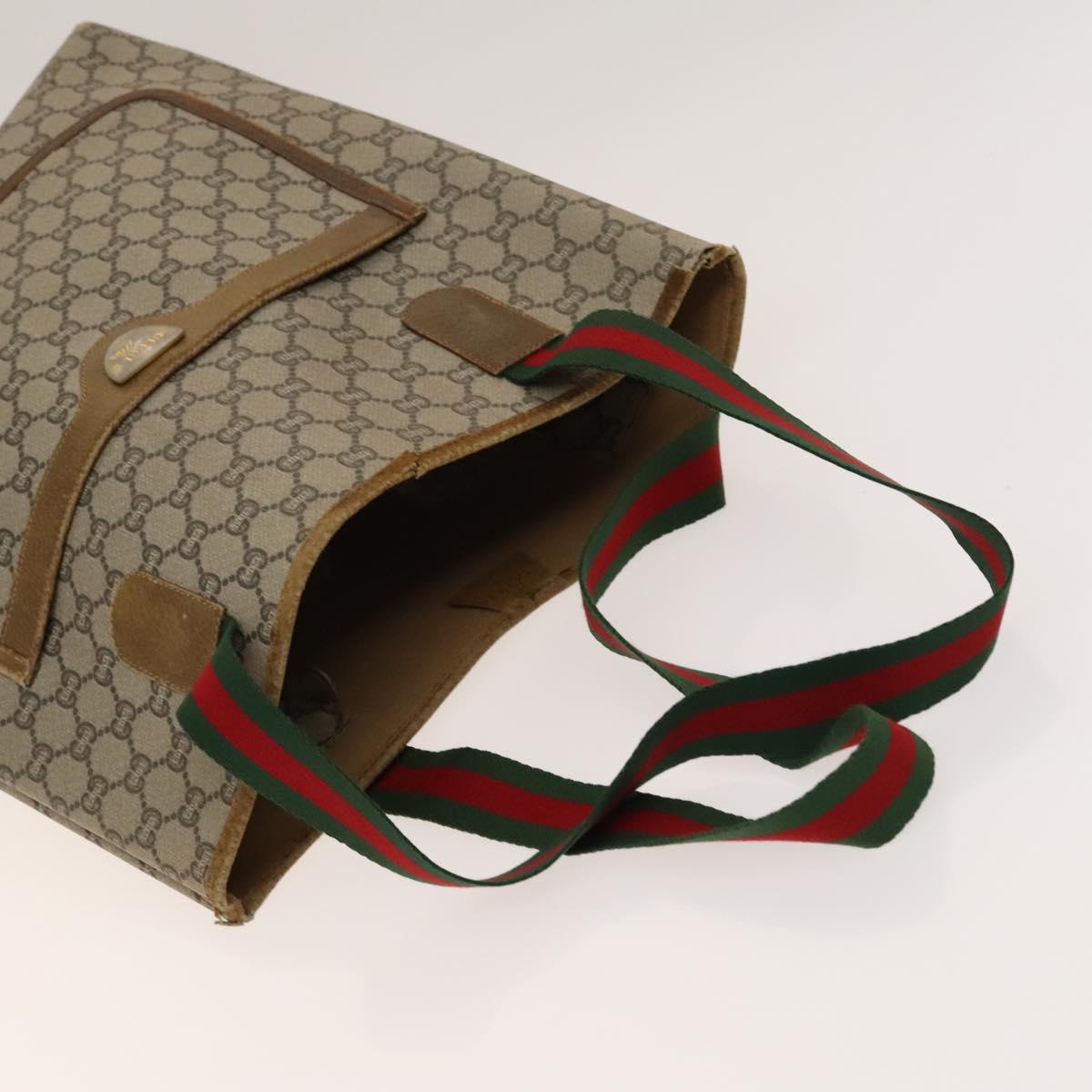 GUCCI GG Canvas GG Plus Supreme Shoulder Bag PVC 3Set Beige Auth ti3417