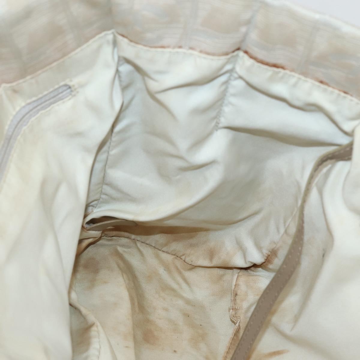 CHANEL New Travel Line Tote Bag Nylon Beige Gold CC Auth ti3423