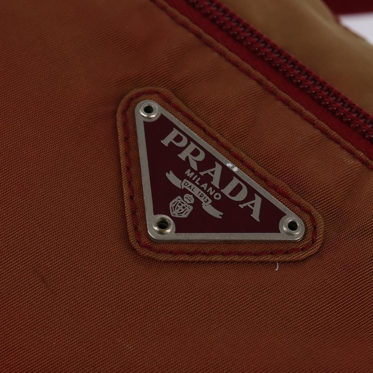 PRADA Shoulder Bag Nylon Red Silver Auth ti3429