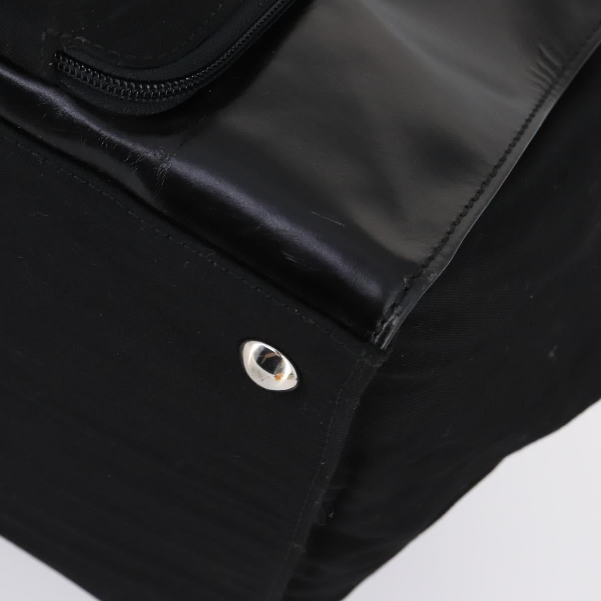 GUCCI Boston Bag Nylon Leather Black Silver 012 1553 0269 Auth ti3430