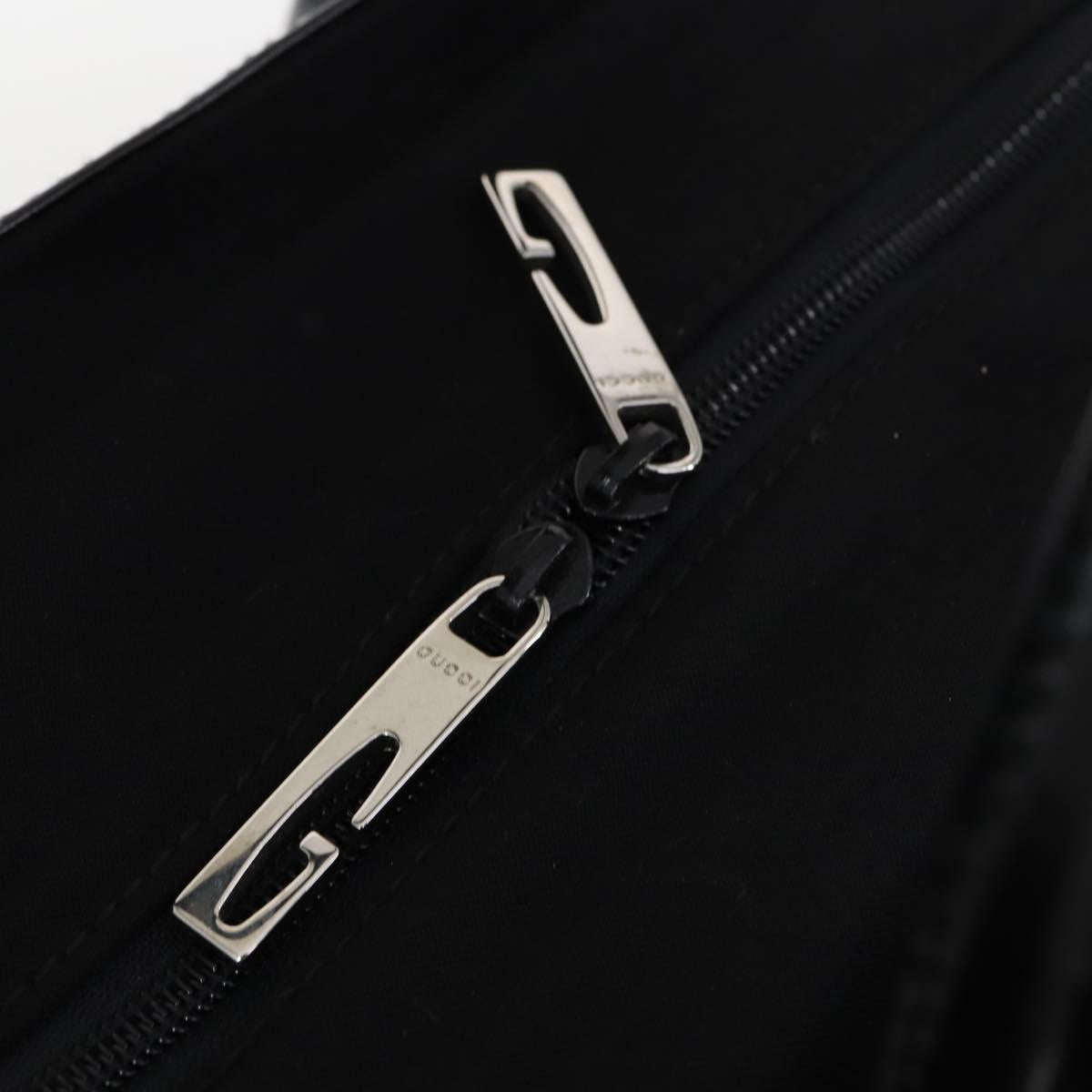GUCCI Boston Bag Nylon Leather Black Silver 012 1553 0269 Auth ti3430