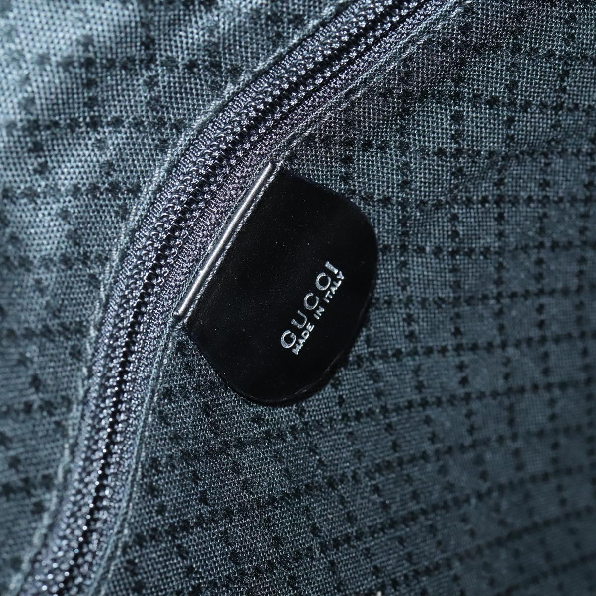 GUCCI Boston Bag Nylon Leather Black Silver 012 1553 0269 Auth ti3430