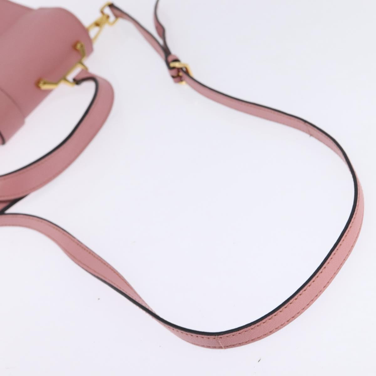 Miu Miu Madras Hand Bag Leather 2way Pink Gold Auth ti3432