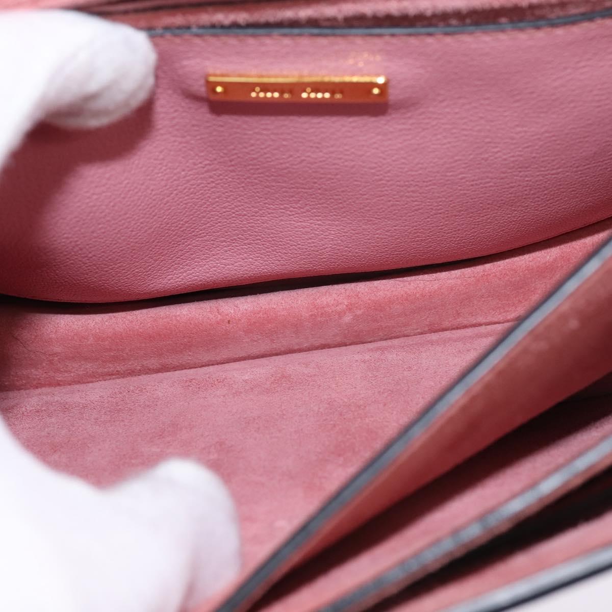 Miu Miu Madras Hand Bag Leather 2way Pink Gold Auth ti3432