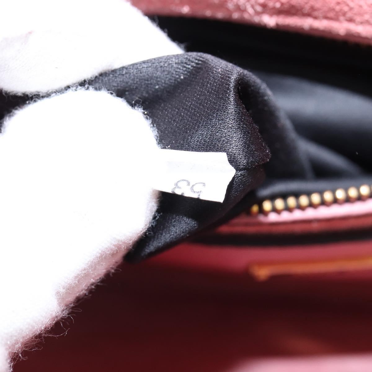 Miu Miu Madras Hand Bag Leather 2way Pink Gold Auth ti3432