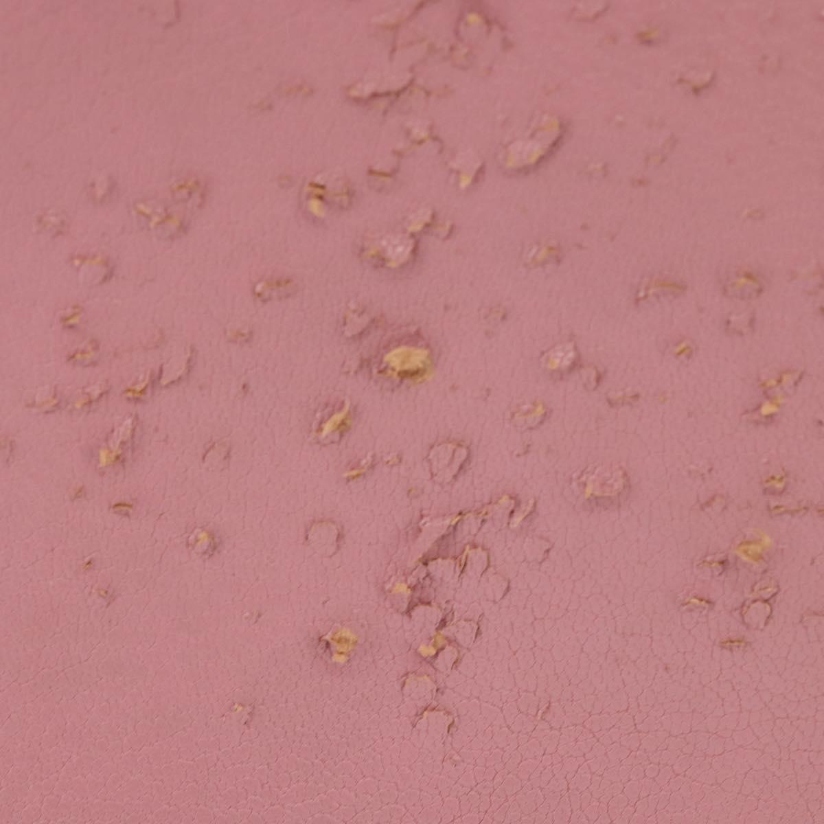 Miu Miu Madras Hand Bag Leather 2way Pink Gold Auth ti3432