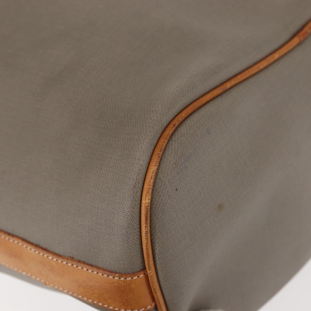 Christian Dior Shoulder Bag PVC Leather Gray Gold Auth ti3433