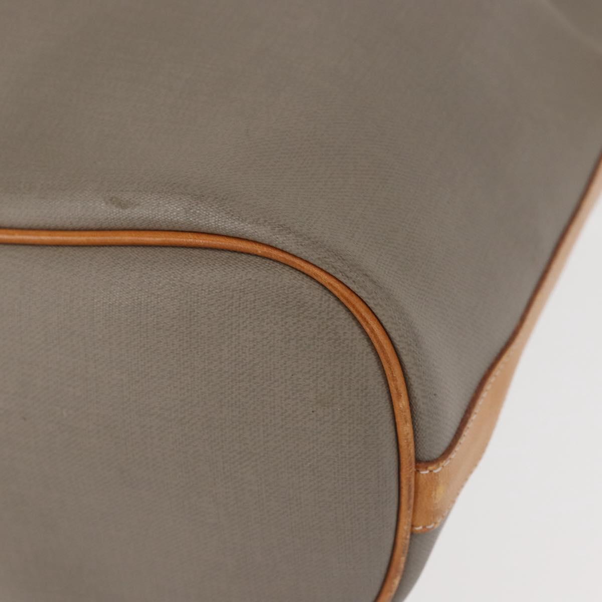 Christian Dior Shoulder Bag PVC Leather Gray Gold Auth ti3433