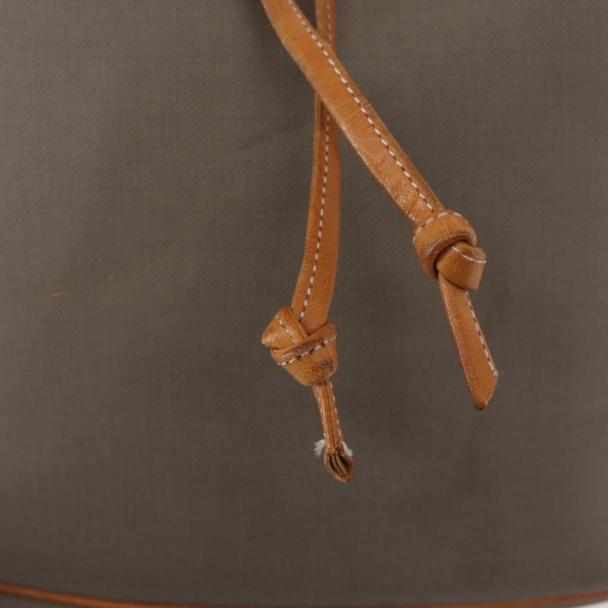 Christian Dior Shoulder Bag PVC Leather Gray Gold Auth ti3433