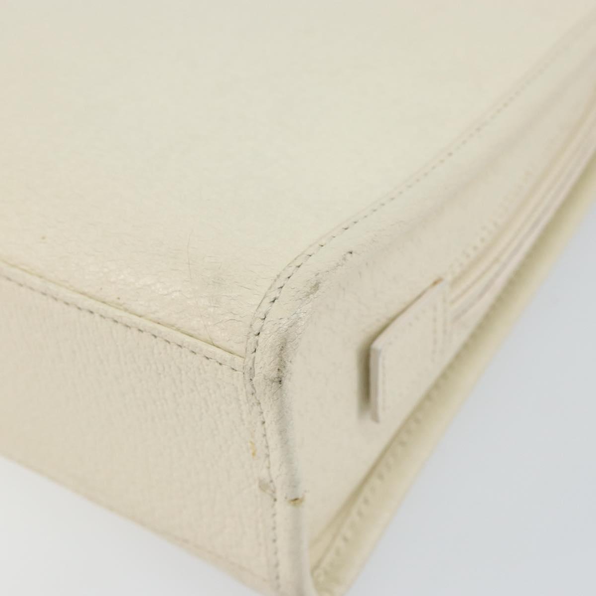 GUCCI Jackie Hand Bag Leather White Silver 002 1071 Auth ti3434