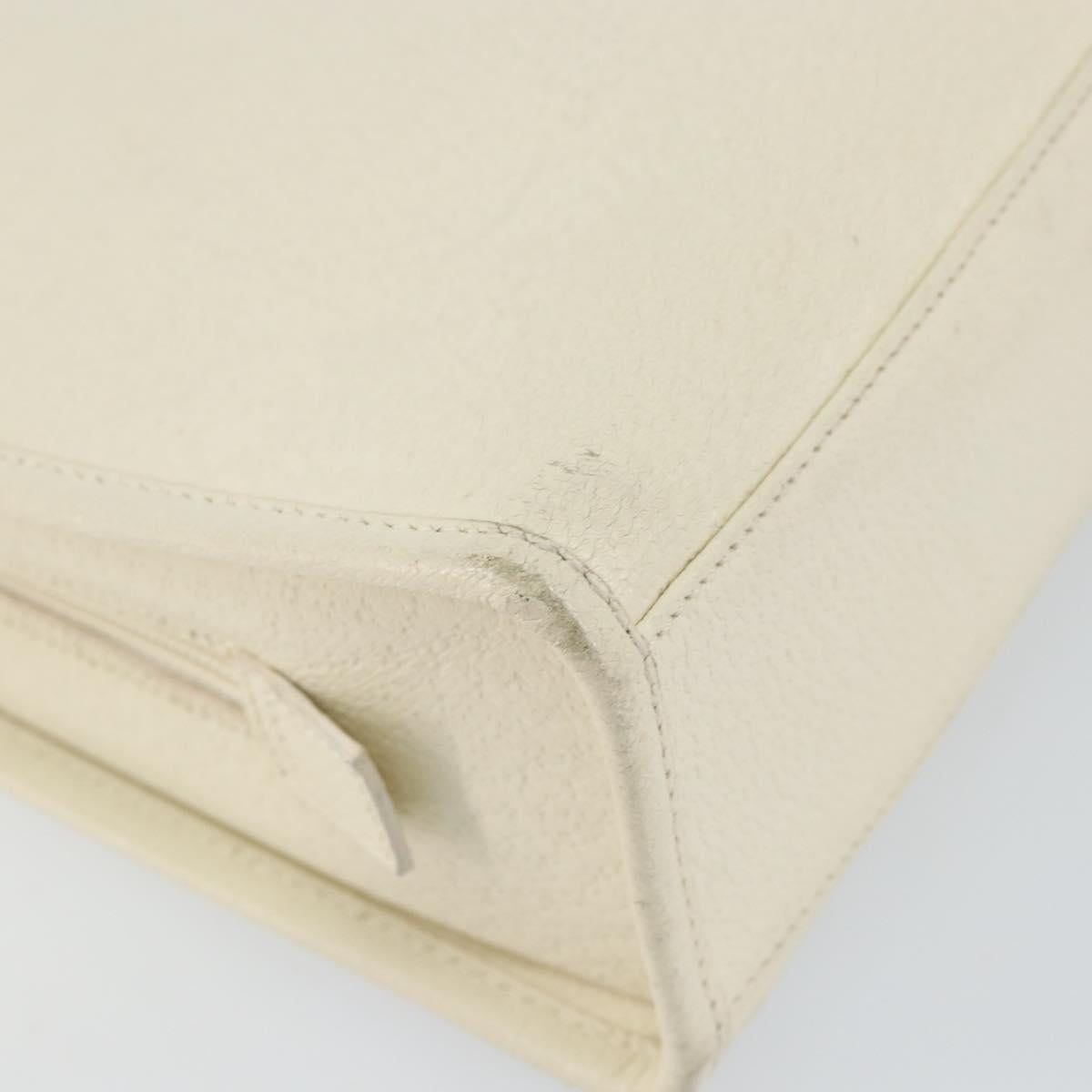 GUCCI Jackie Hand Bag Leather White Silver 002 1071 Auth ti3434