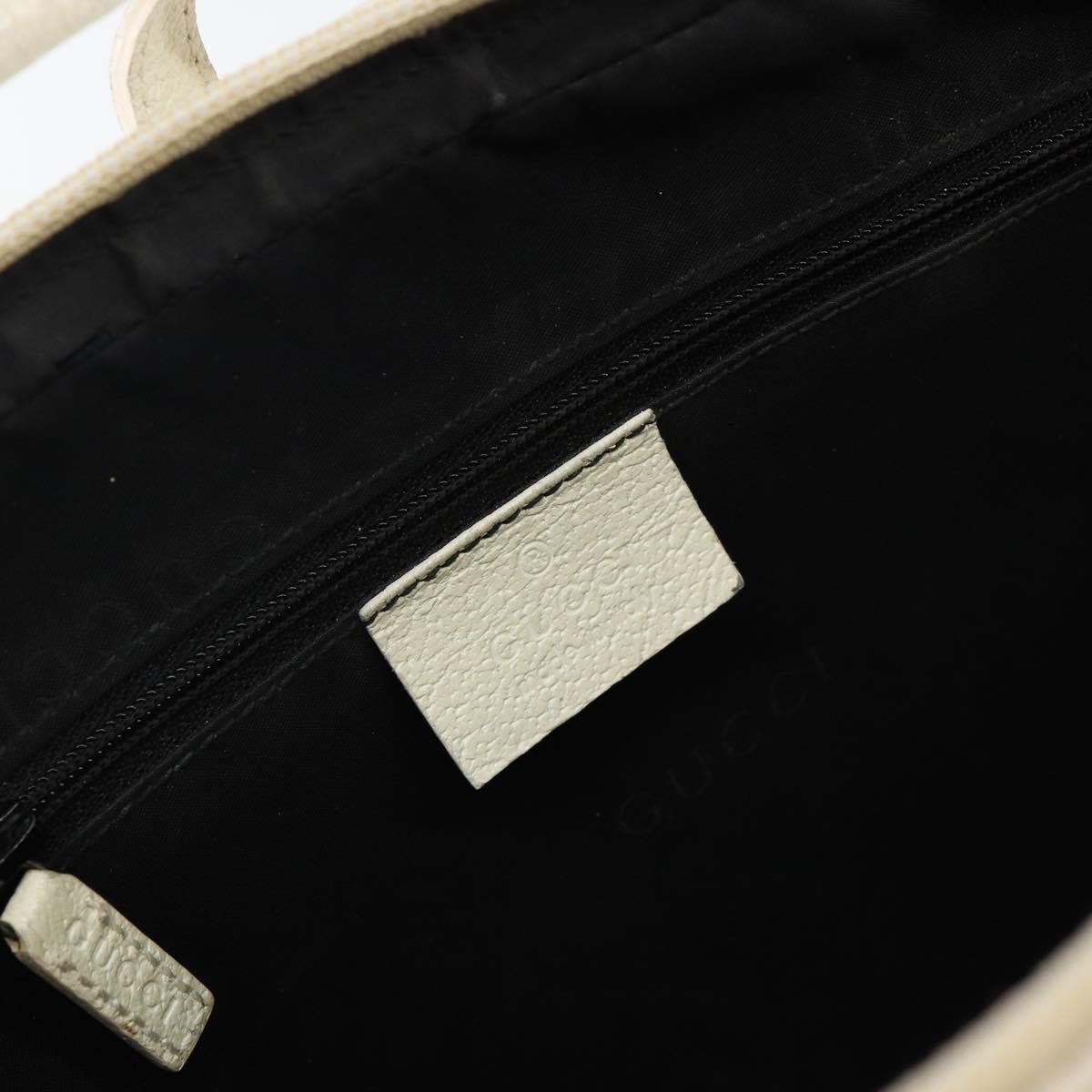 GUCCI Jackie Hand Bag Leather White Silver 002 1071 Auth ti3434