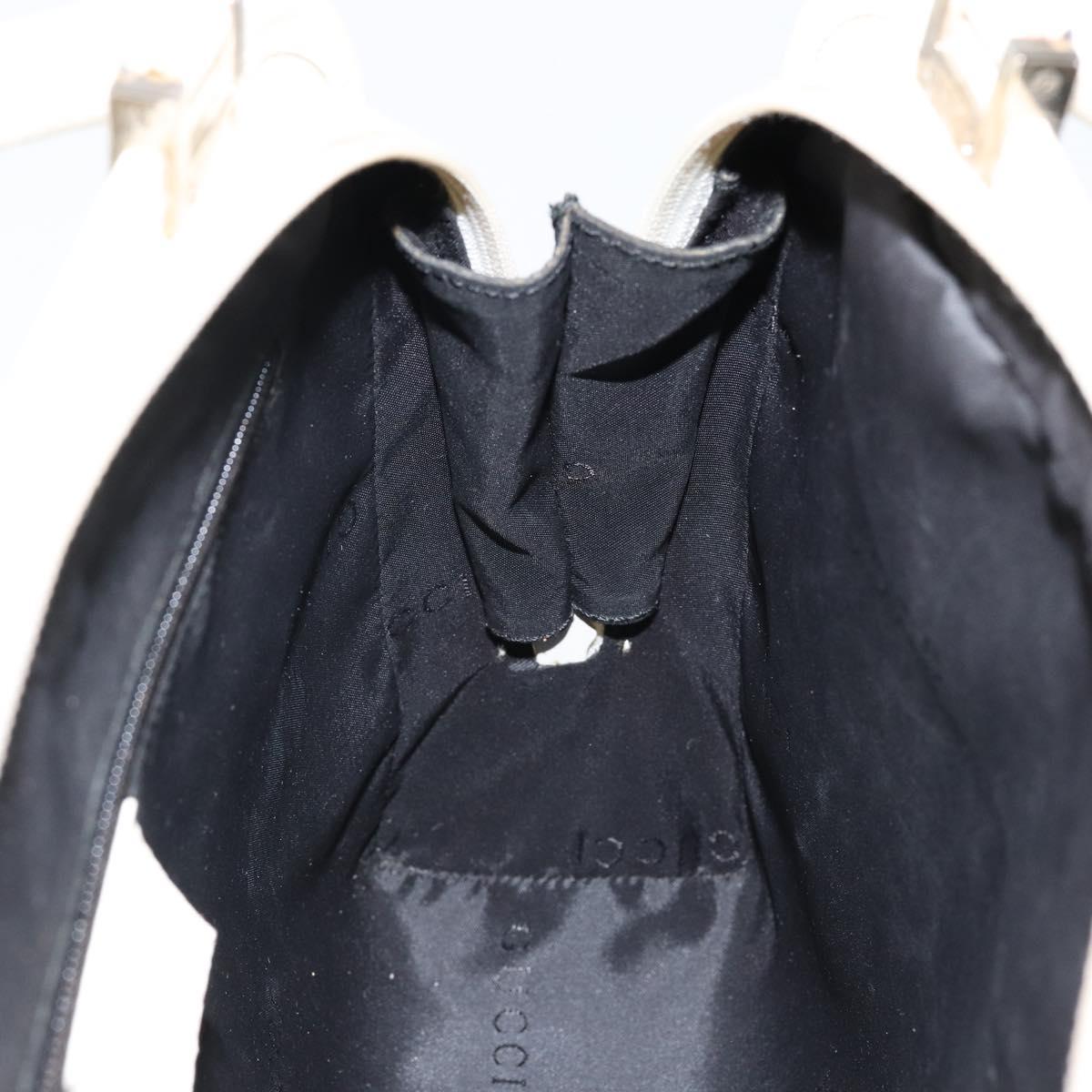 GUCCI Jackie Hand Bag Leather White Silver 002 1071 Auth ti3434