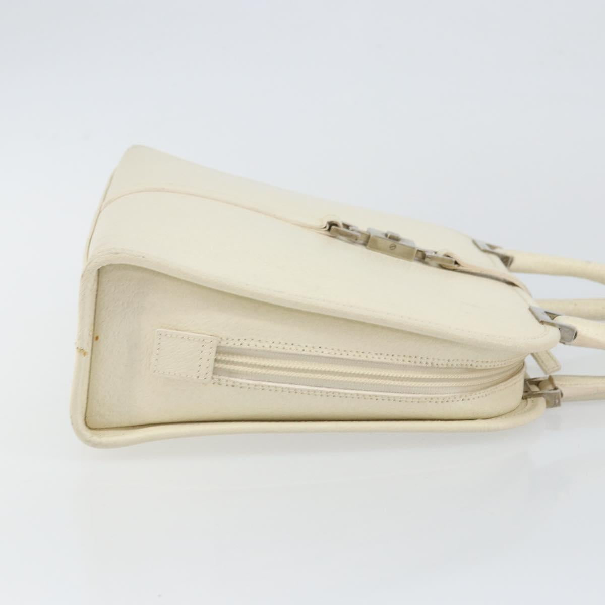 GUCCI Jackie Hand Bag Leather White Silver 002 1071 Auth ti3434
