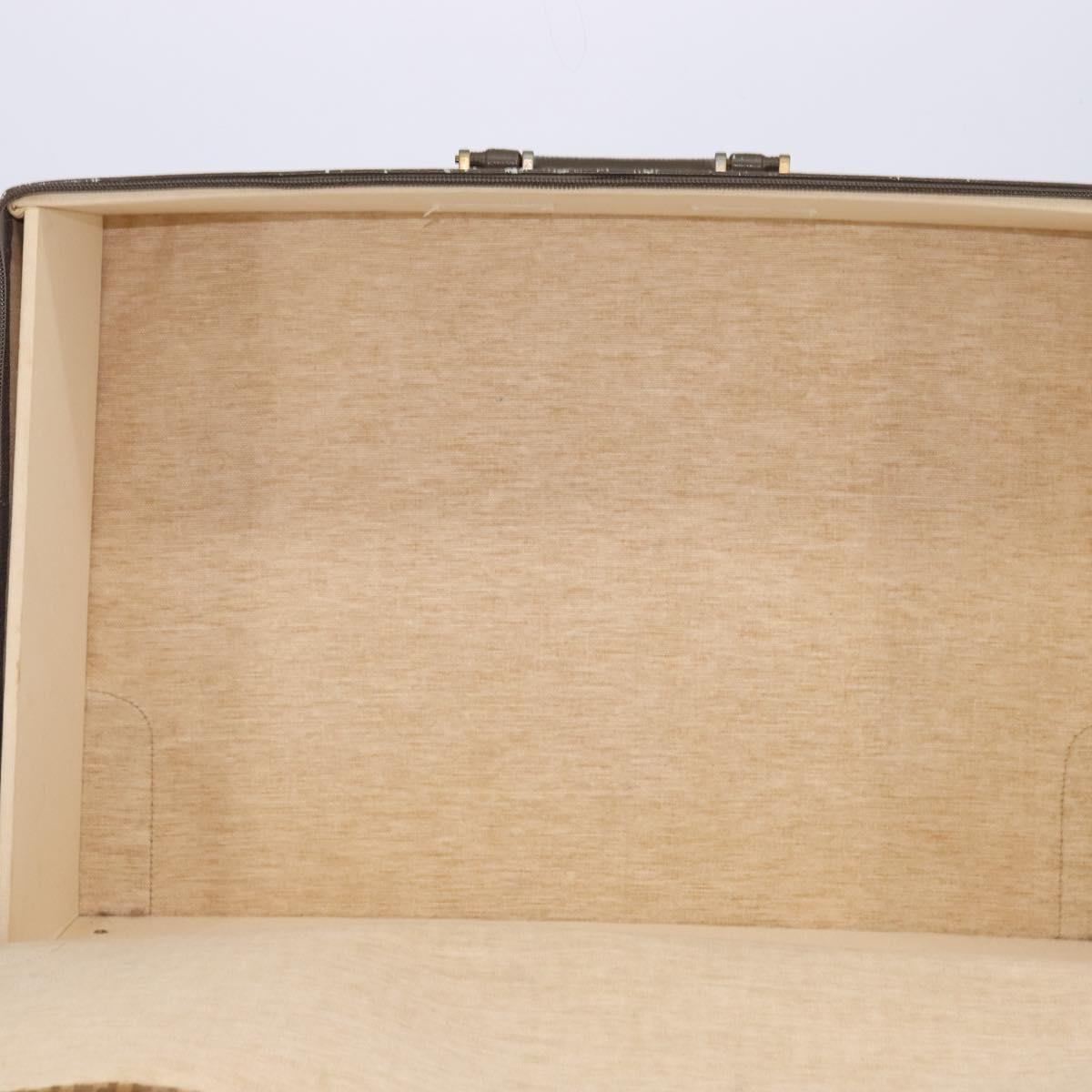 FENDI Zucchino Canvas Trunk Coated Canvas Brown Gold Auth ti3443