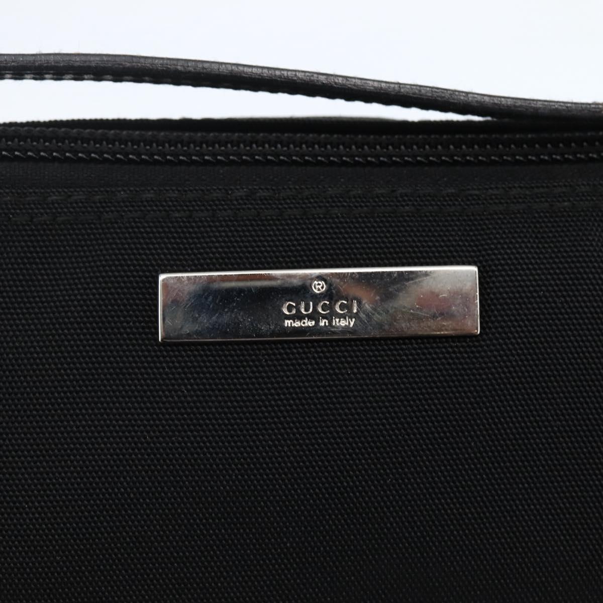 GUCCI Accessory Pouch Nylon Black Silver 039 1103 Auth ti3444