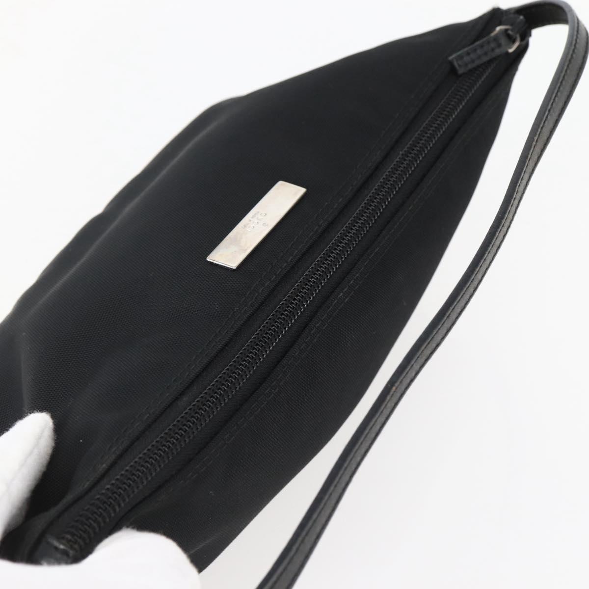 GUCCI Accessory Pouch Nylon Black Silver 039 1103 Auth ti3444