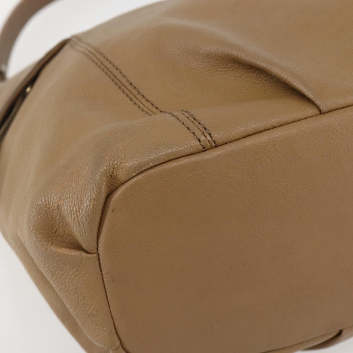 BURBERRY Blue Label Shoulder Bag Leather Beige Gold Auth ti3445