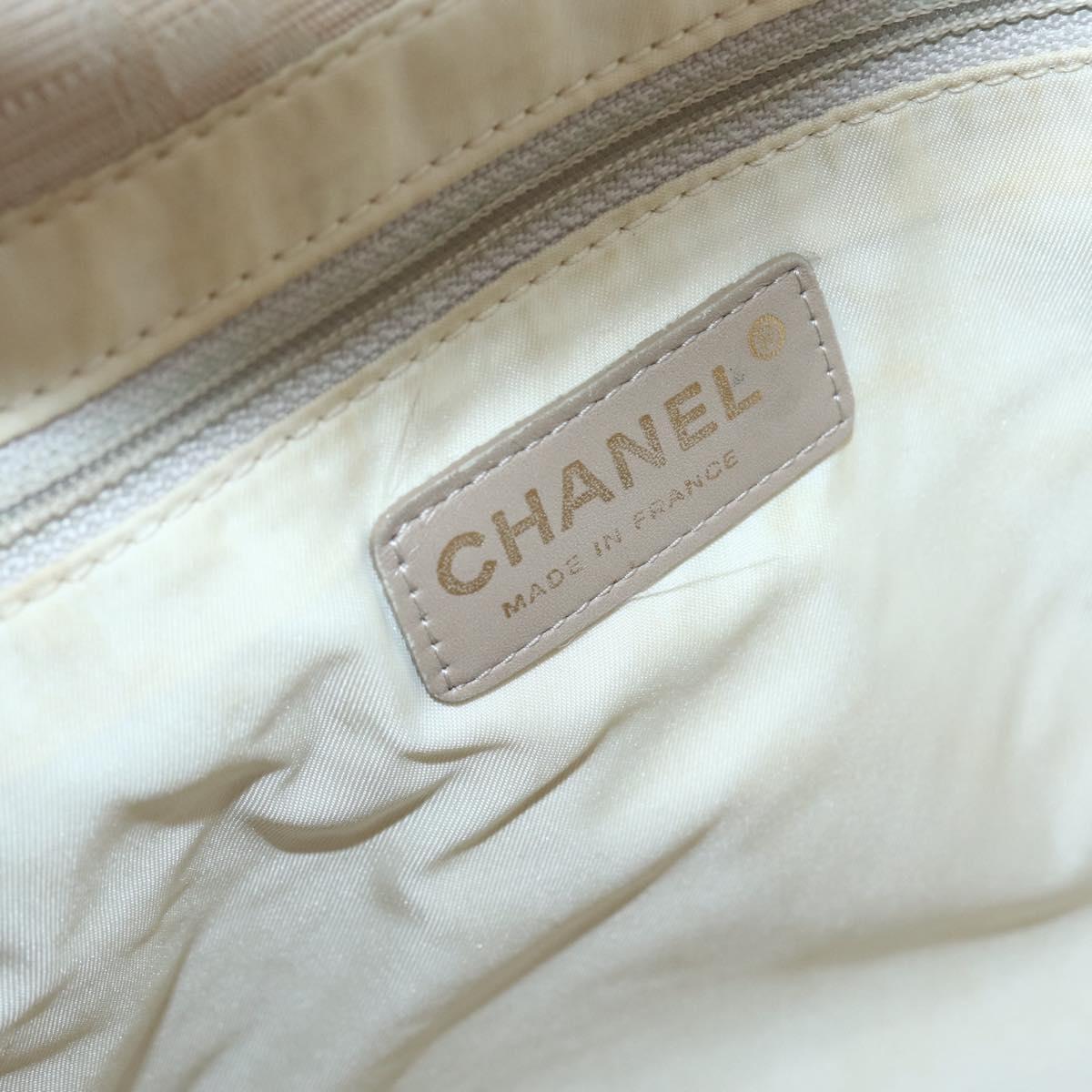 CHANEL New Travel Line Tote Bag Nylon Beige Gold CC Auth ti3446