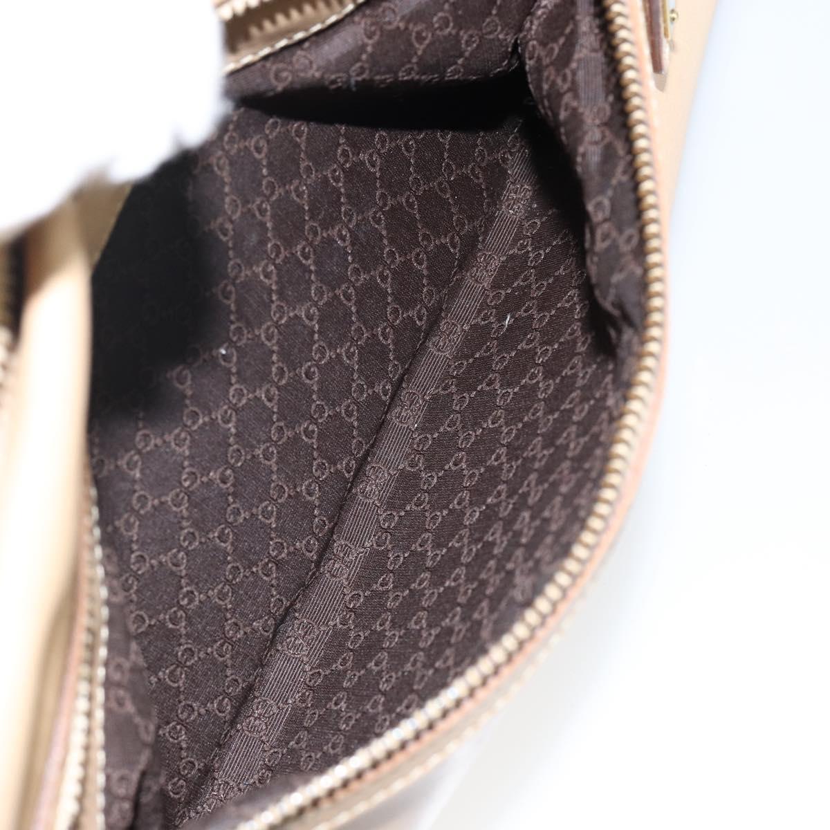 GUCCI Shoulder Bag Leather Beige Gold 90699 Auth ti3449