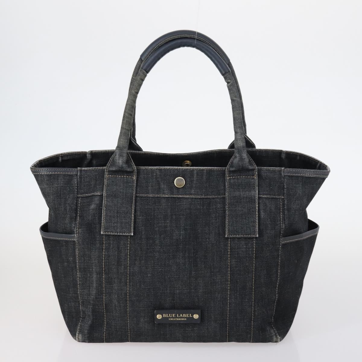 BURBERRY Nova Check Blue Label Bag Canvas nylon 5Set Beige Gray blue Auth ti3451