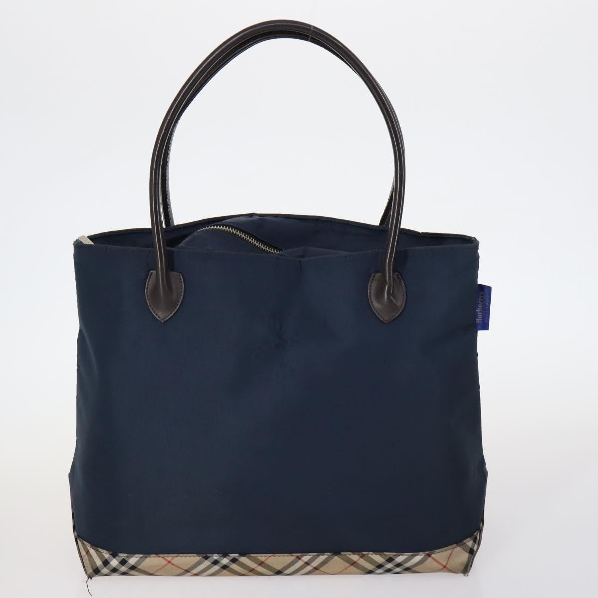 BURBERRY Nova Check Blue Label Bag Canvas nylon 5Set Beige Gray blue Auth ti3451