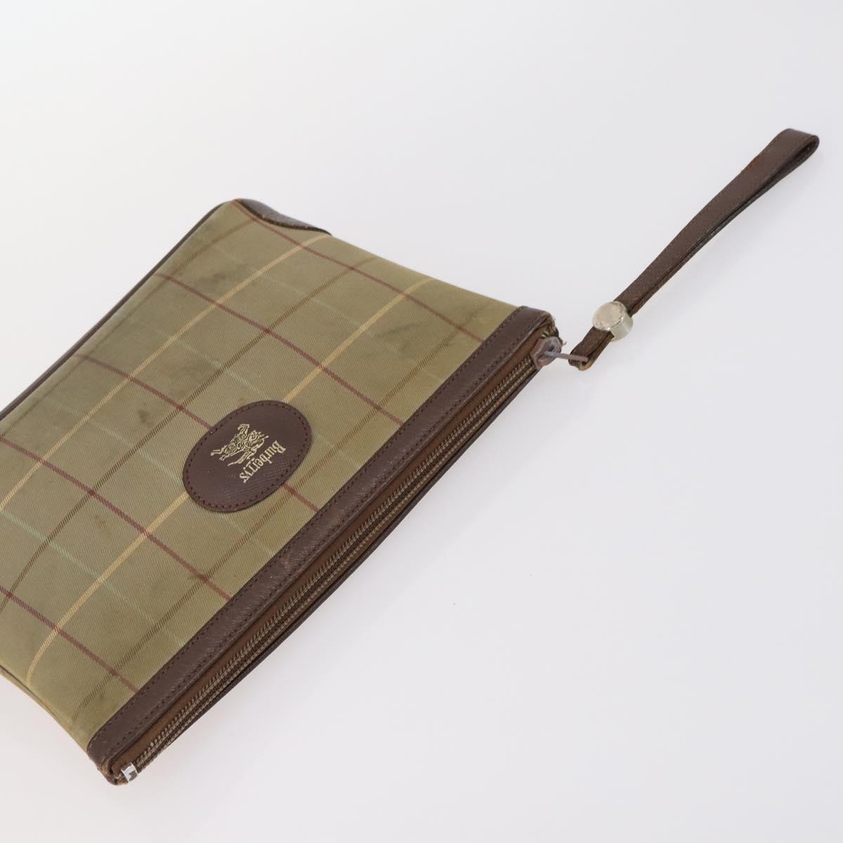 BURBERRY Nova Check Blue Label Bag Canvas nylon 5Set Beige Gray blue Auth ti3451