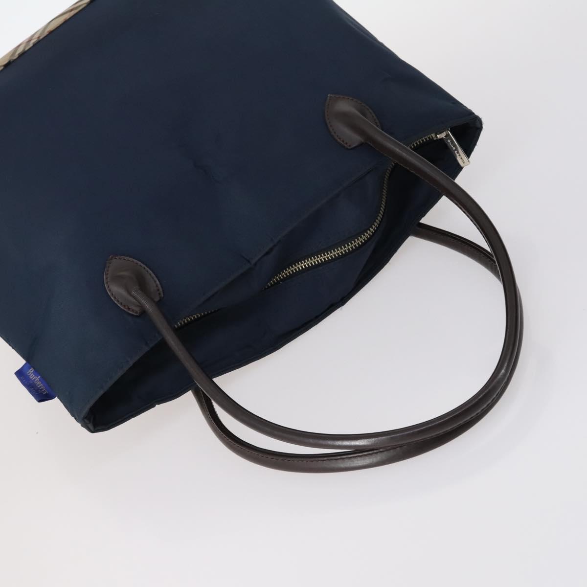 BURBERRY Nova Check Blue Label Bag Canvas nylon 5Set Beige Gray blue Auth ti3451