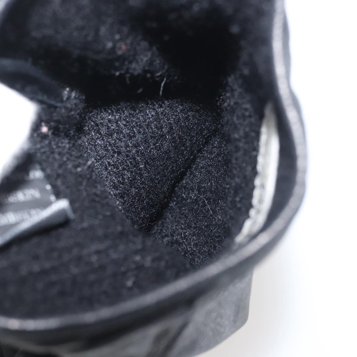 PRADA Gloves Leather Black Silver Auth ti3452