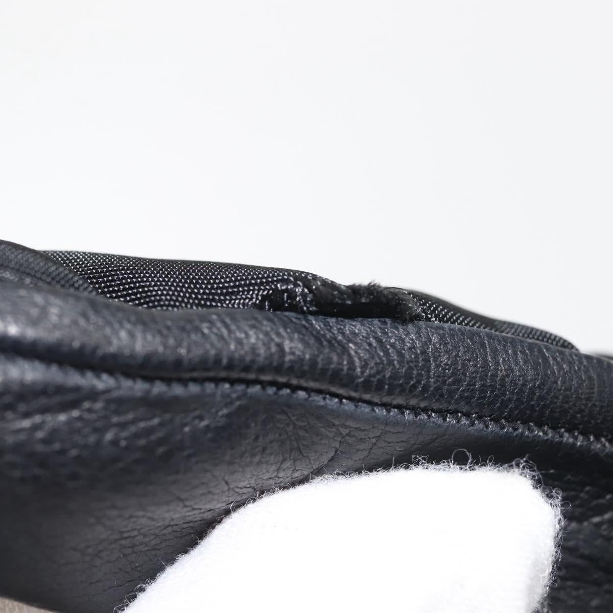 PRADA Gloves Leather Black Silver Auth ti3452