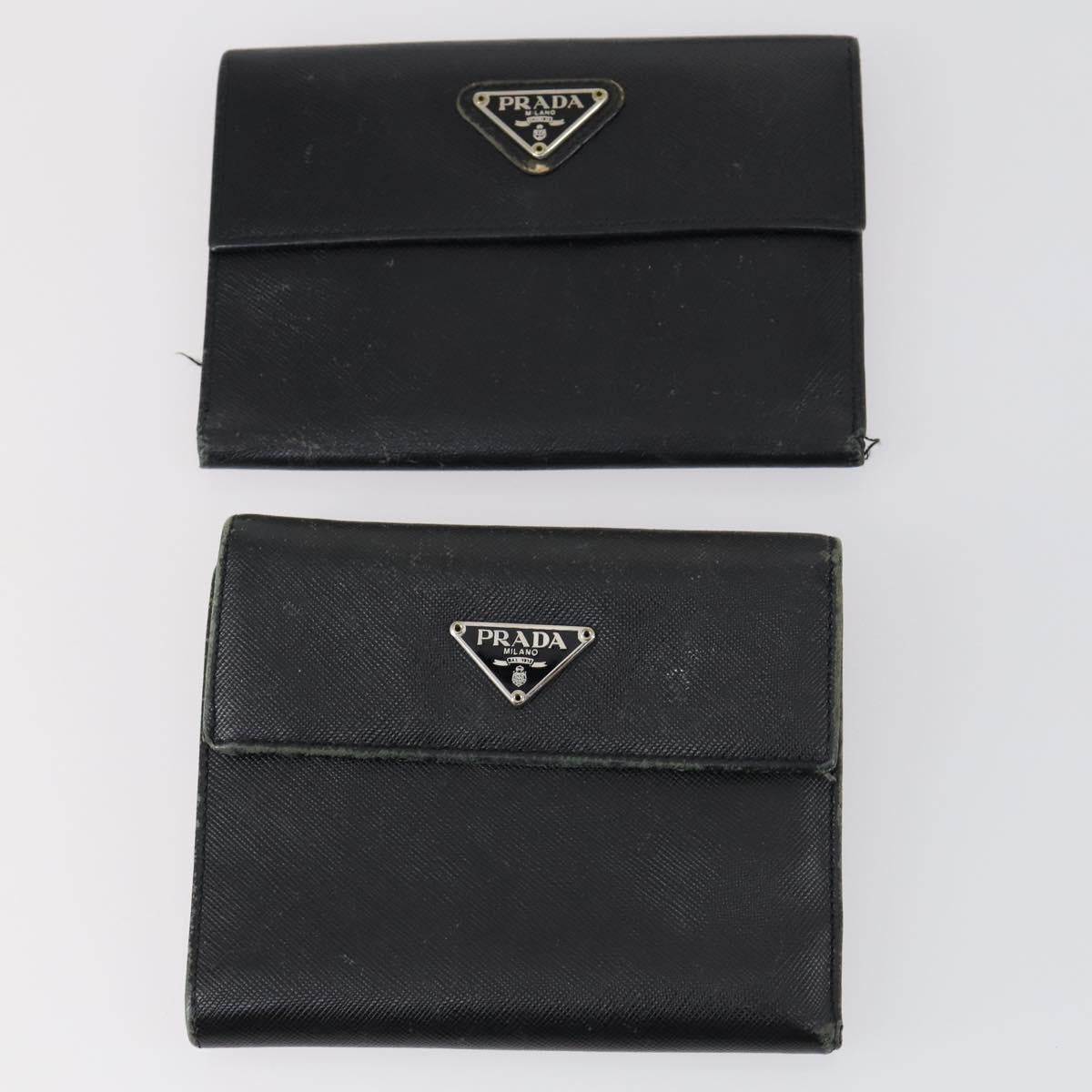 PRADA Pouch Wallet Leather 5Set Pink Black blue Auth ti3456