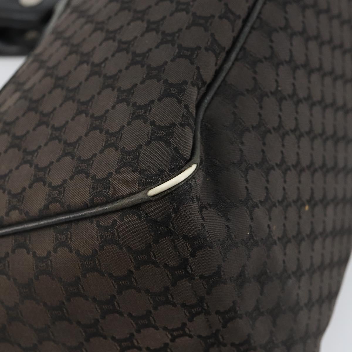 CELINE Macadam Canvas Boogie Hand Bag Dark Brown Black Silver Auth ti3458