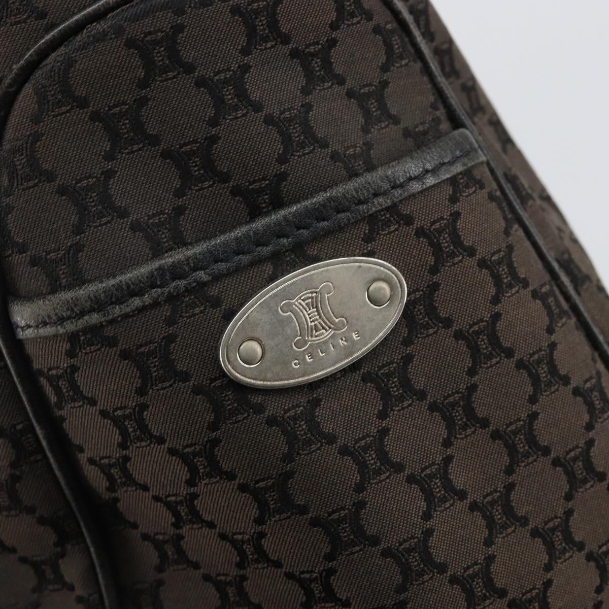 CELINE Macadam Canvas Boogie Hand Bag Dark Brown Black Silver Auth ti3458