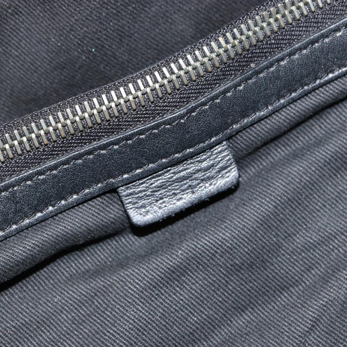 CELINE Macadam Canvas Boogie Hand Bag Dark Brown Black Silver Auth ti3458