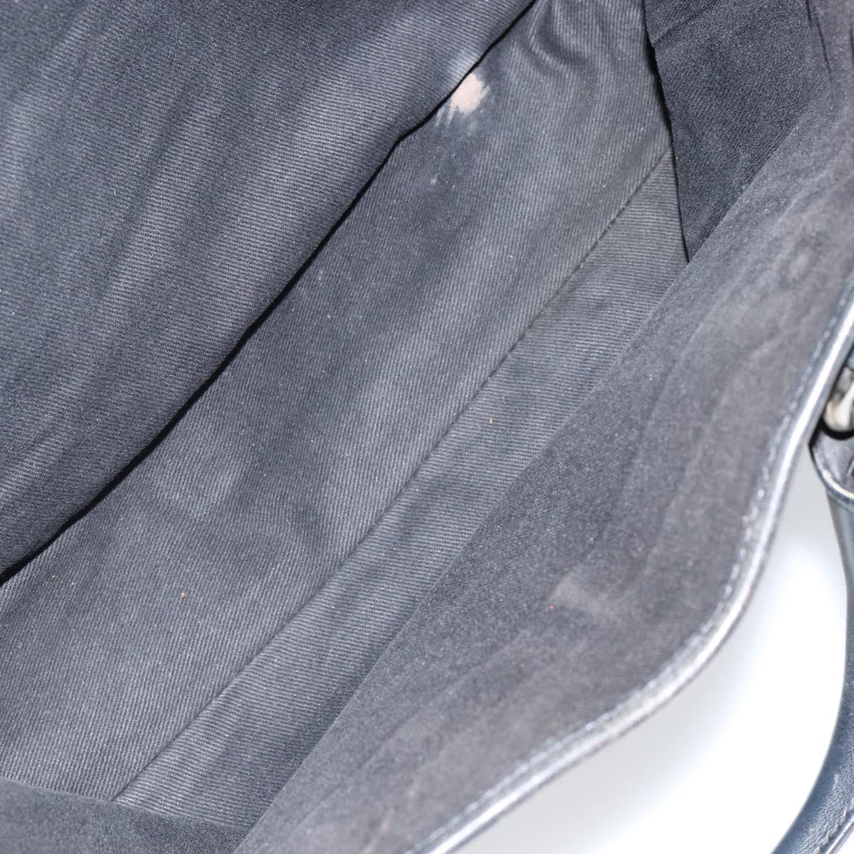 CELINE Macadam Canvas Boogie Hand Bag Dark Brown Black Silver Auth ti3458