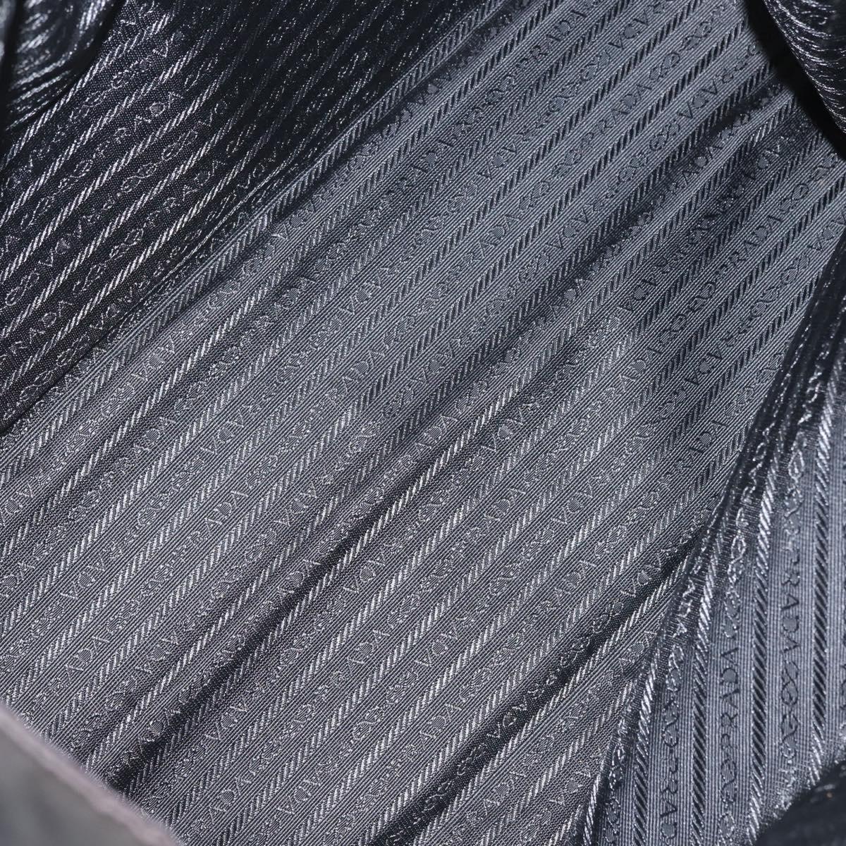 PRADA Hand Bag Nylon metal Black Gold Auth ti3459