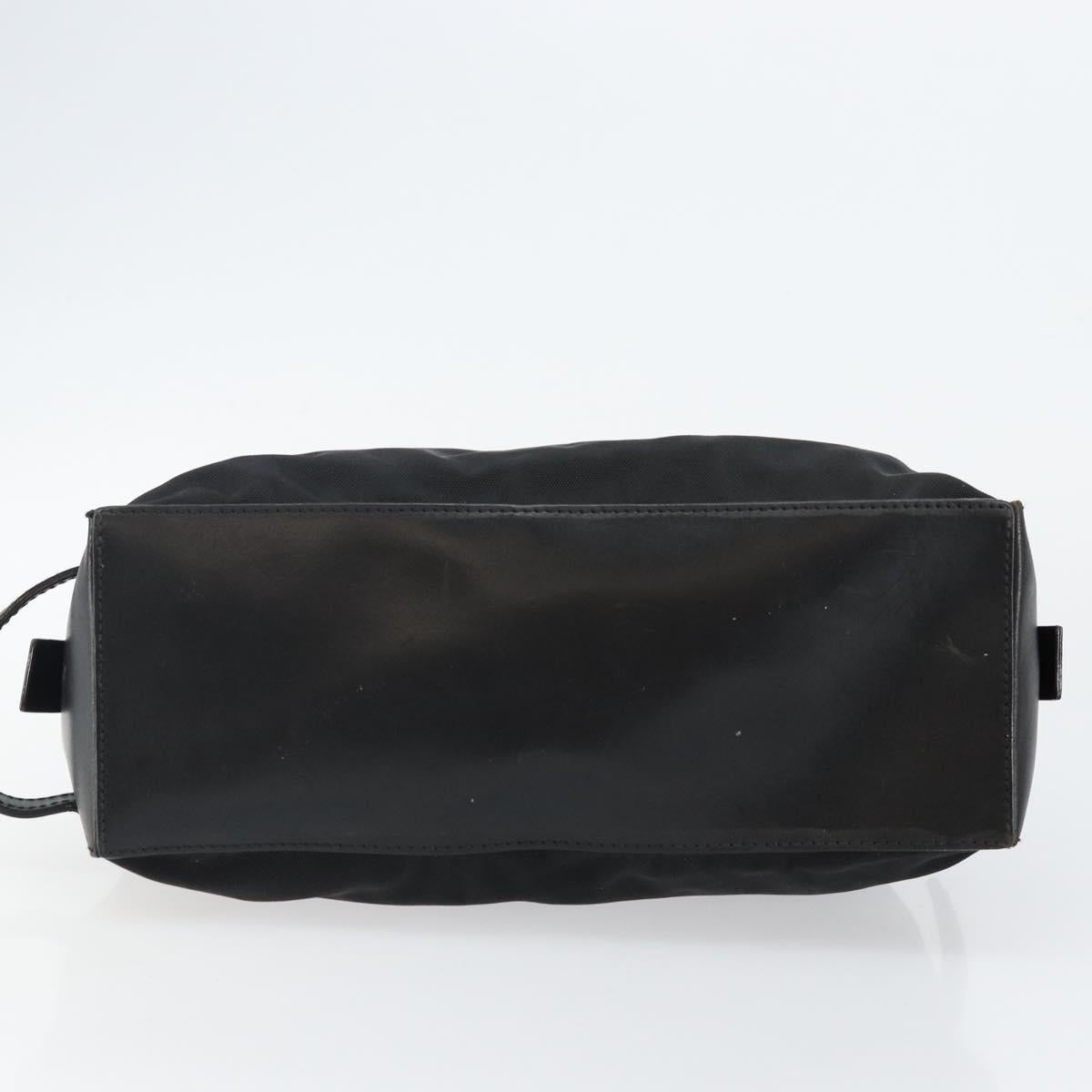 GUCCI Clutch Bag Nylon Leather Black Silver 014 1133 Auth ti3461