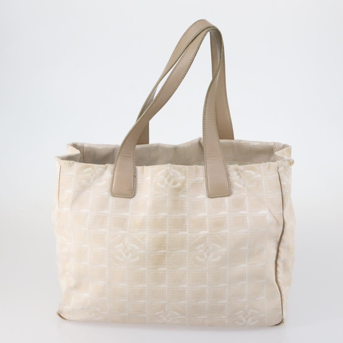 CHANEL New Travel Line Tote Bag Nylon 3 Set Pink Beige CC Auth ti3465