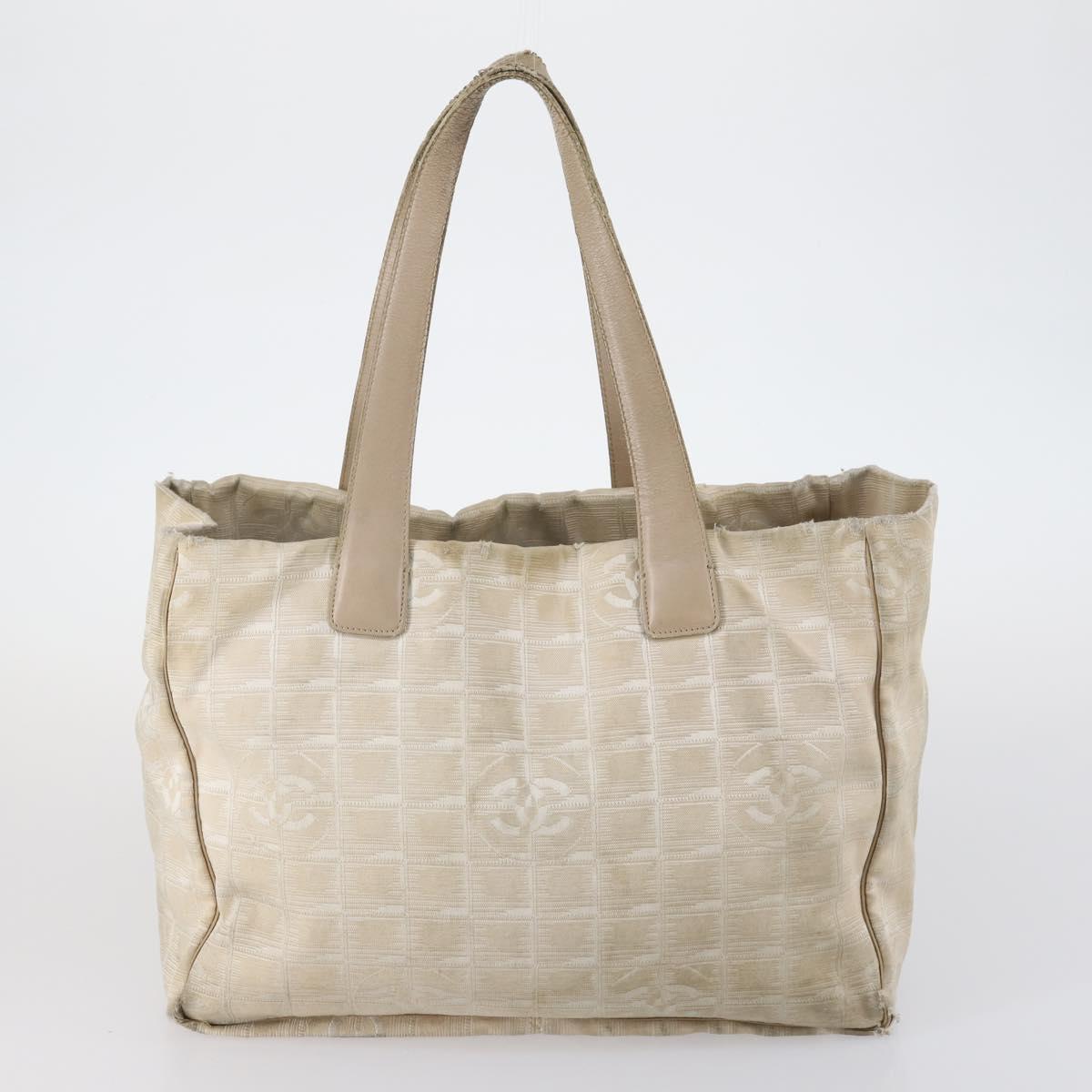 CHANEL New Travel Line Tote Bag Nylon 3 Set Pink Beige CC Auth ti3465